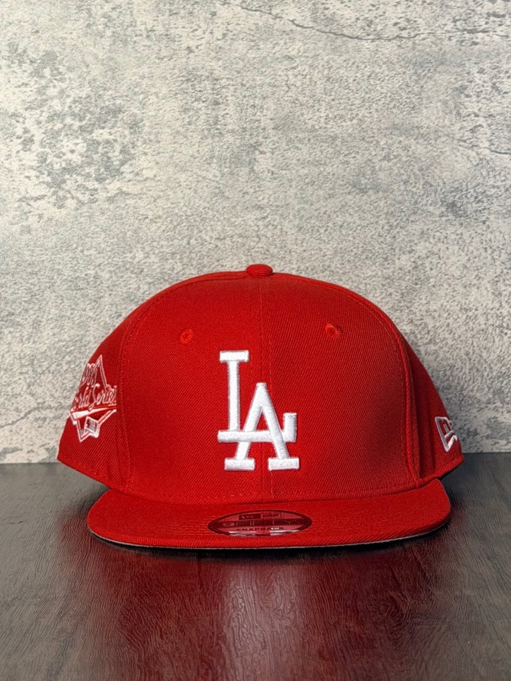 New Era 9FIFTY MLB LA Dodgers 1988 World Series Side Patch Red Flat Brim Hat NWT